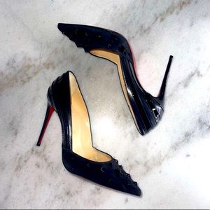 Christian Louboutin Wonder Pump 100 VV Nappa Leather Shiny Patent in Black